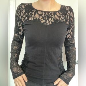 Free People Lace Racerback Long Sleeve